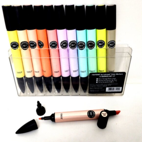 PANATONE TRIA by Letraset Art Color Markers 3 Tip w/Case EXCELLENT Tested D/C - Picture 6 of 10
